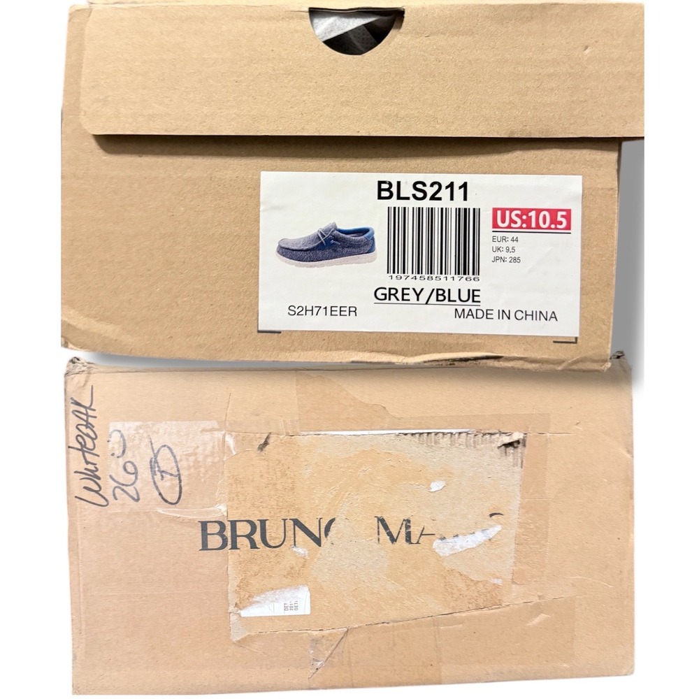 Bruno Marc Men Grey Blue Knit Slip On Casual Loafer Shoes Size 10.5 NEW - Picture 2 of 9